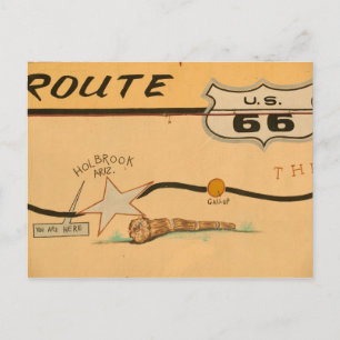 NA, USA, Arizona, Holbrook Route 66 väggmålning Vykort