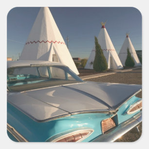 NA, USA, Arizona, Holbrook Route 66, Wigwam 2 Fyrkantigt Klistermärke
