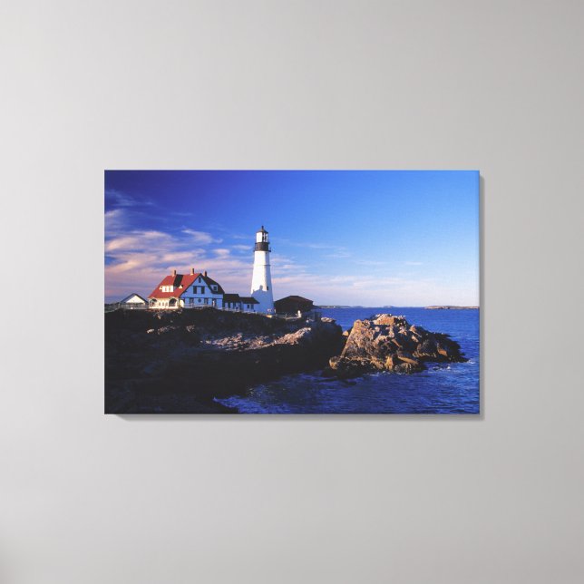NA, USA, Maine. Portland Head fyr. Canvastryck (Framsida)