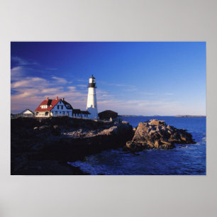 NA, USA, Maine. Portland Head fyr. Poster