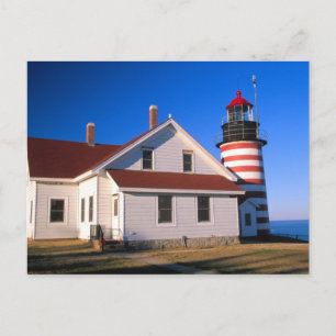 NA, USA, Maine. West Quoddy fyr i närheten Vykort