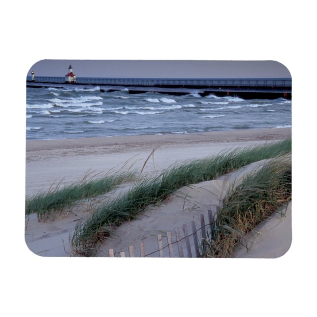 NA, USA, Michigan, Berrien County, St Joseph Magnet (Horisontell)