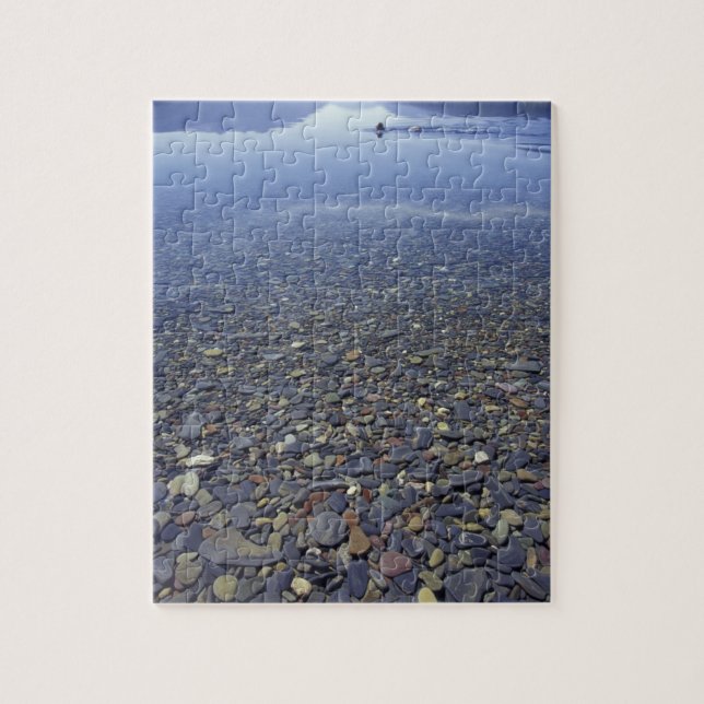 NA, USA, Montana, Glacier NP Sten i Sjö Pussel (Vertikal)