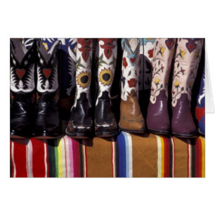 NA, USA, New Mexico, Santa Fe. Cowboy stövlar Hälsningskort