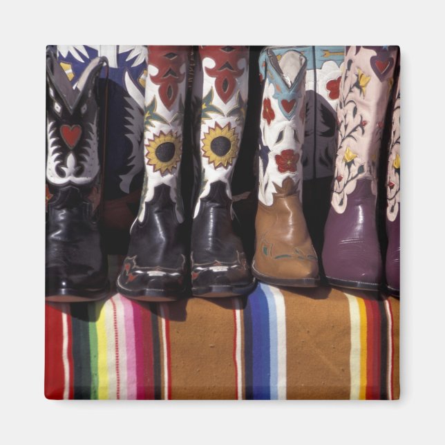 NA, USA, New Mexico, Santa Fe. Cowboy stövlar Magnet (Framsidan)