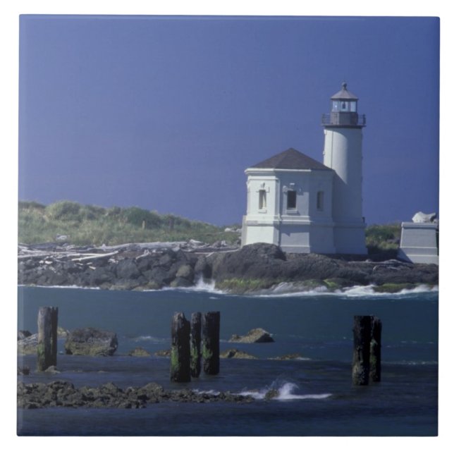 NA, USA, Oregon, Bandon, Coquille fyr Kakelplatta (Framsidan)