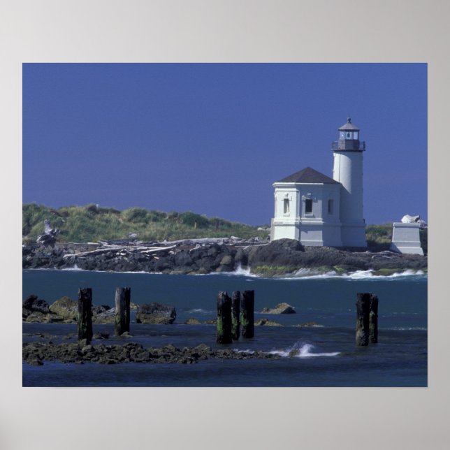 NA, USA, Oregon, Bandon, Coquille fyr Poster (Framsidan)
