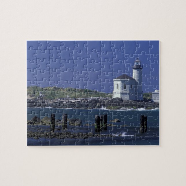 NA, USA, Oregon, Bandon, Coquille fyrplats Pussel (Horisontell)