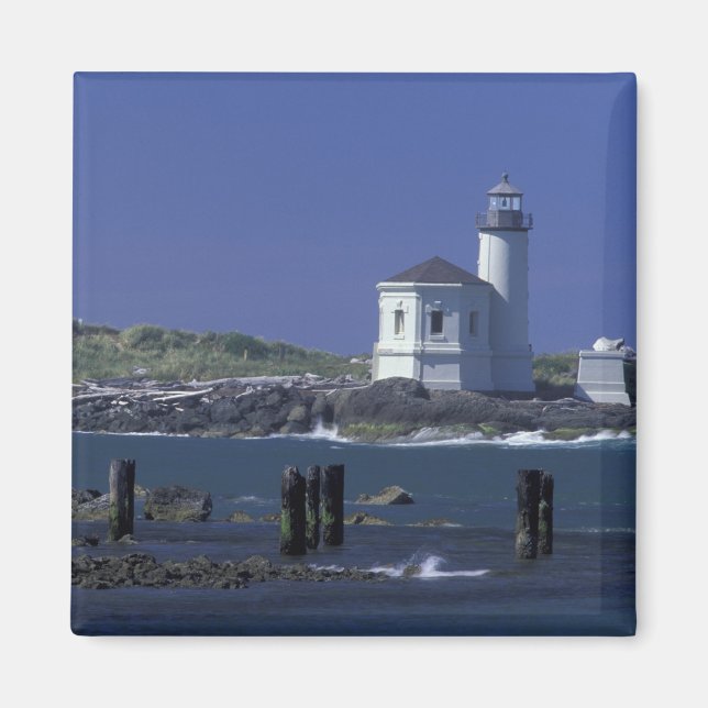 NA, USA, Oregon, Bandon, Coquille Lighthouse Magnet (Framsidan)