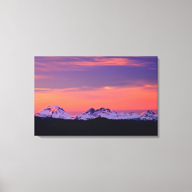 NA, USA, Oregon, de tre systrbergen Canvastryck (Framsida)