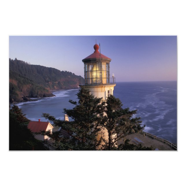 NA, USA, Oregon, Heceta Head Lighthouse Fototryck (Framsidan)