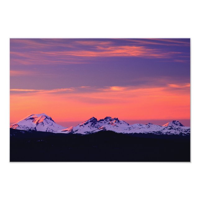 NA, USA, Oregon, The Three Sisters Mountains Fototryck (Framsidan)
