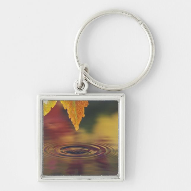 NA, USA, Pacific Northwest Fyrkantig Silverfärgad Nyckelring (Framsidan)