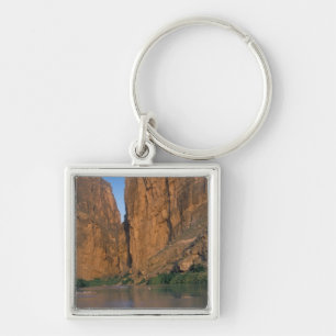 NA, USA, Texas, Big Bend nationalpark. Rio Grande Fyrkantig Silverfärgad Nyckelring