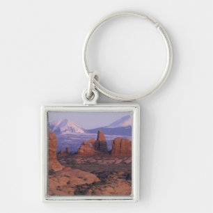 NA, USA, Utah, Arches National Park. Eden Trädgård Fyrkantig Silverfärgad Nyckelring