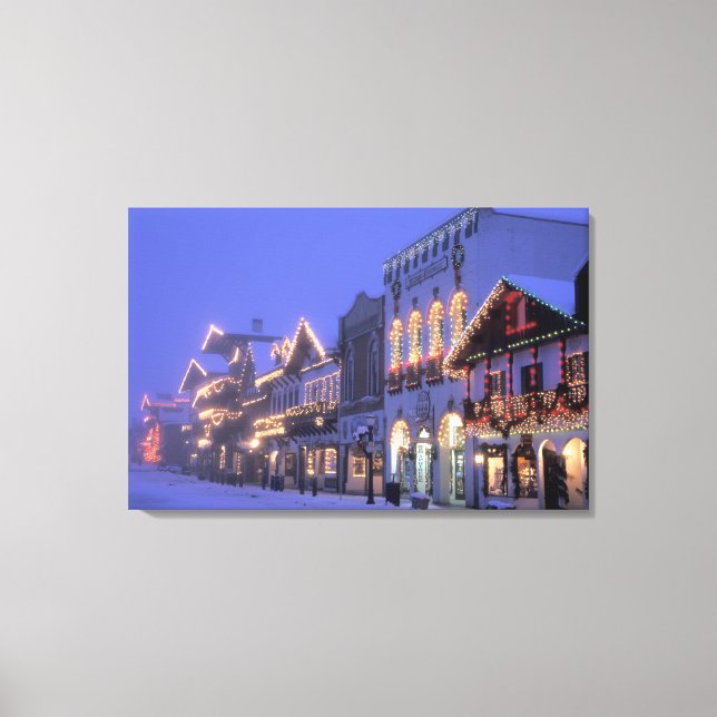 NA, USA, Washington, Leavenworth. Main Street Canvastryck (Framsida)