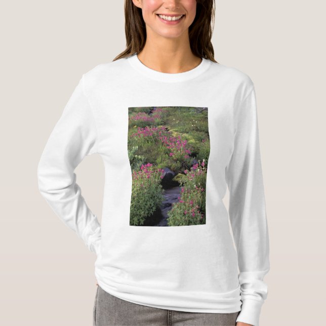 NA, USA, Washington, Mt Rainier NP, Rosa T-shirt (Framsida)