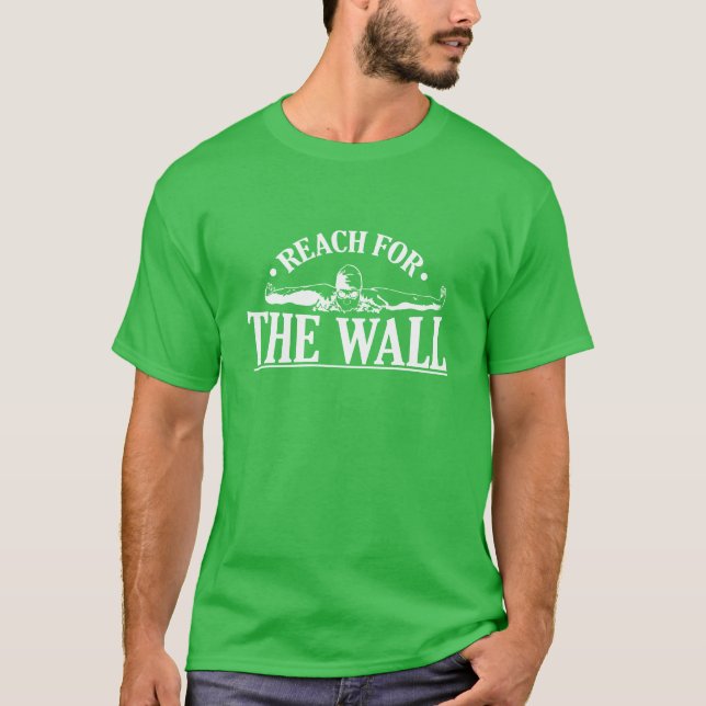 Nå väggen Simsport rolig T Shirt (Framsida)