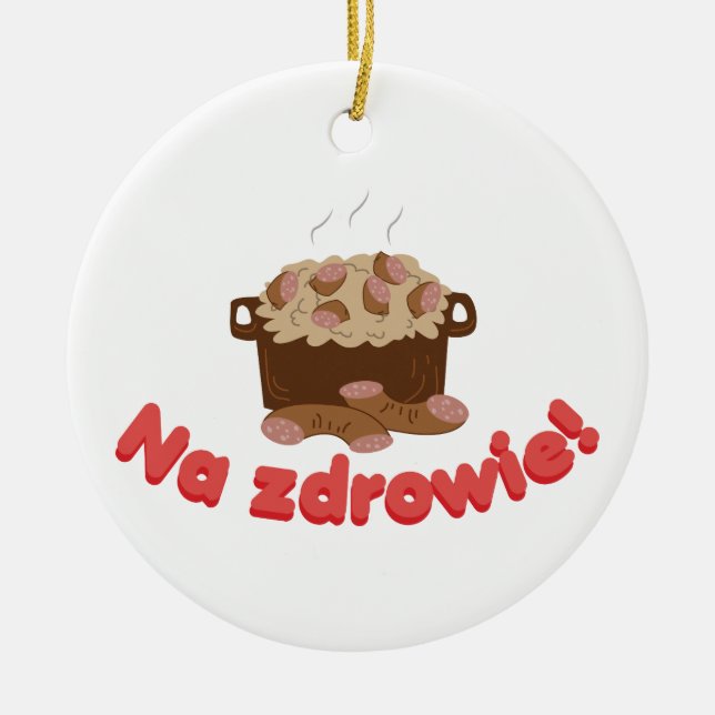 Na Zdrowie Kielbasa Julgransprydnad Keramik (Framsidan)