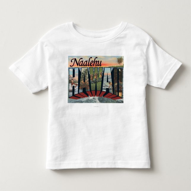 Naalehu Hawaii - stora brevplatser T-shirt (Framsida)