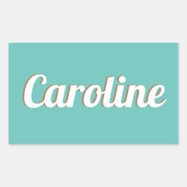 Naam sticker voor koffer of bagage rektangulärt klistermärke