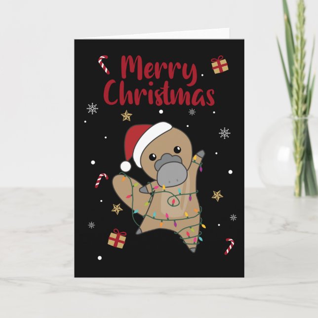 näbbdjur jul kort söta djur (Framsida)
