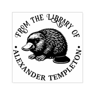 Näbbdjur Platypus #3P Biblioteksboknamn Självfärgande Stämpel