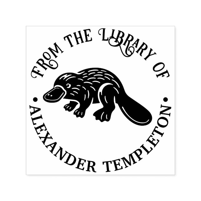 Näbbdjuret #2P Biblioteksboknamn Självfärgande Stämpel (Design)