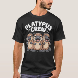 Näbbdjursbesättning Tecknad film Konstig Australis T Shirt