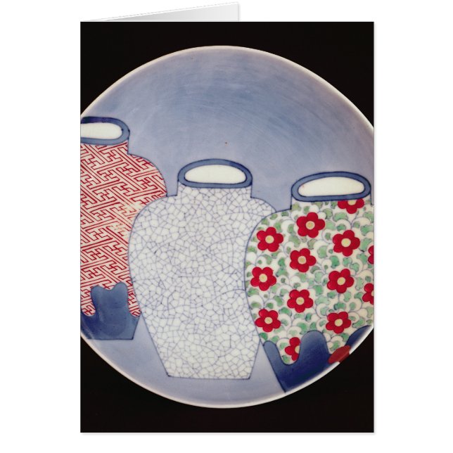 Nabeshima maträtt, Edo period Hälsningskort (Framsidan)