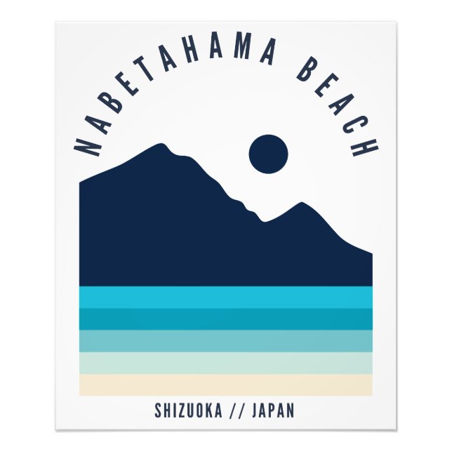 Nabetahama Beach Shizuoka Japan Retro Vintage Fototryck (Framsidan)