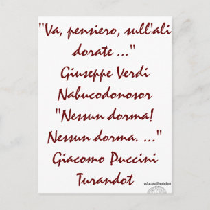Nabucco & Turandot Vykort