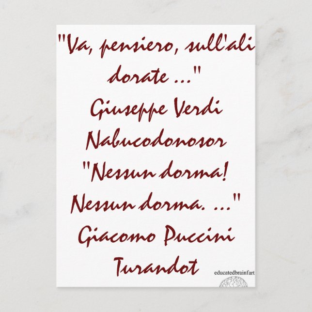 Nabucco & Turandot Vykort (Framsida)