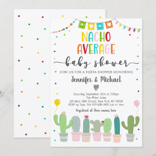 Nacho Average Baby Shower Cactus Fiesta Inbjudningar