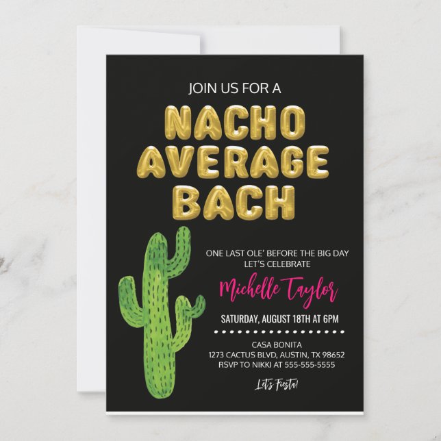 Nacho Average Bachelorette-inbjudan Inbjudningar (Framsida)