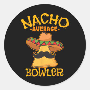 Nacho Average Bowlareare Mexican Bowling Cinco De Runt Klistermärke
