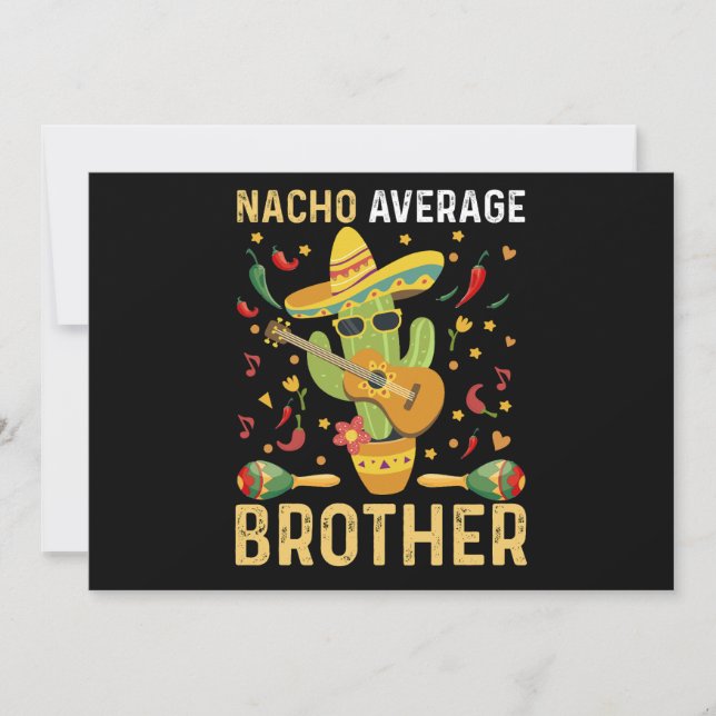 Nacho Average Brother Joke Cinco De Mayo Humor Julkort (Framsida)