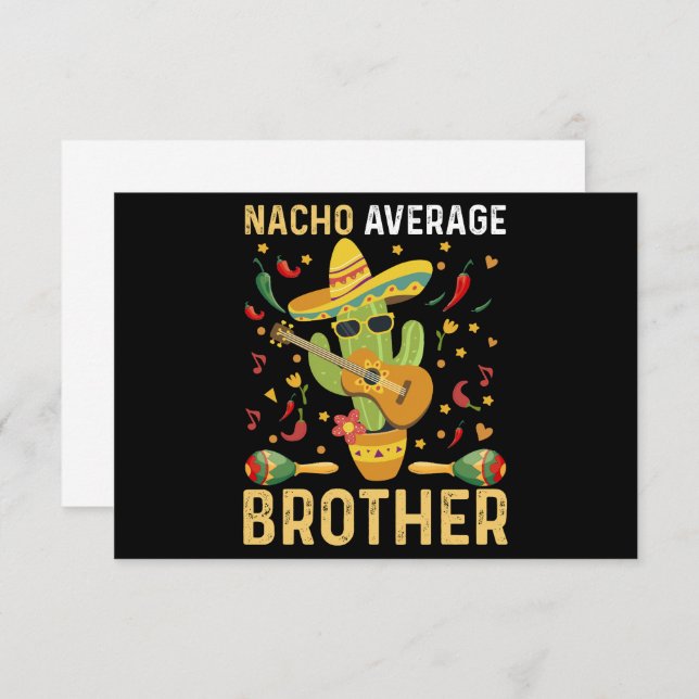 Nacho Average Brother Joke Cinco De Mayo Humor Tack Kort (Fram/baksida)