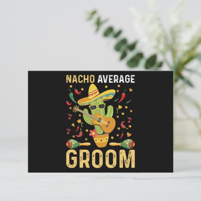 Nacho Average Brudgumme Mexikansk Make Cinco De Ma Tack Kort (Stående Fram)