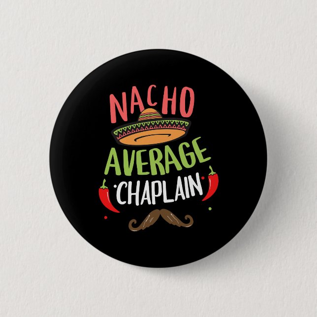Nacho Average Chaplain Sombrero Beard Cinco De May Knapp (Framsida)
