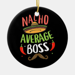 Nacho Average Chef Sombrero Beard Cinco de Mayo Julgransprydnad Keramik