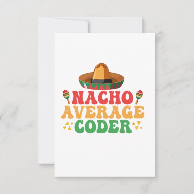 Nacho Average Coder Funny Mexican Cindo De Mayo Tack Kort (Framsida)