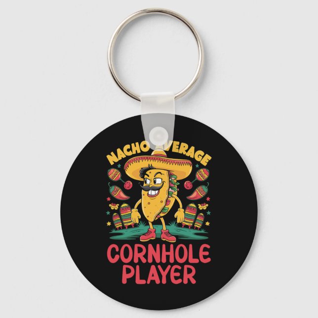 Nacho Average Cornhål Player Cinco De Mayo Mexiica Nyckelring (Framsida)