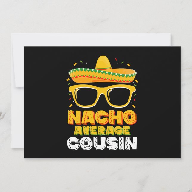 Nacho Average Cousin Family Cinco De Mayo Inbjudningar (Framsida)