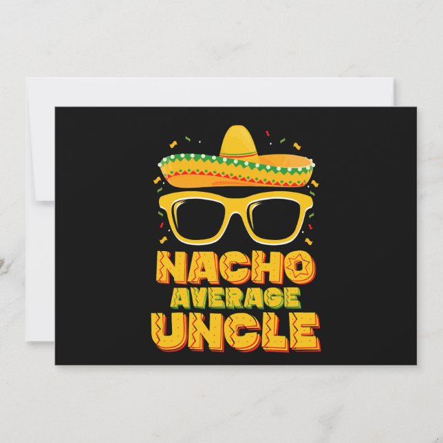 Nacho Average farbror Cinco De Mayo Matching Famil Inbjudningar (Framsida)
