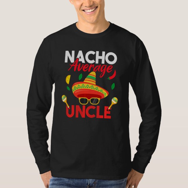 Nacho Average farbror Funny Mustache Ansikte Sombr T Shirt (Framsida)