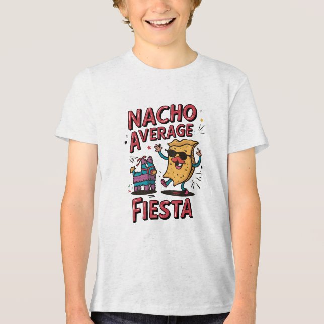 Nacho Average Fiesta - Roligt, färglös Nacho Desig T Shirt (Framsida)