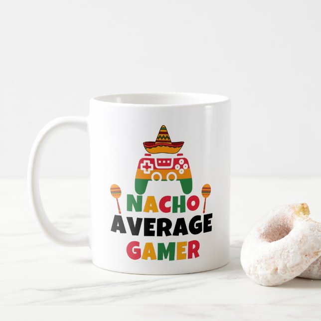 Nacho Average Gamer Mexikansk spelning Cinco De Ma Kaffemugg (Med munk)