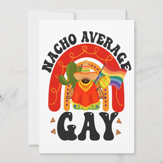 Nacho Average Gay Funny LGBTQ Cinco De Mayo Spara Datumet (Framsida)