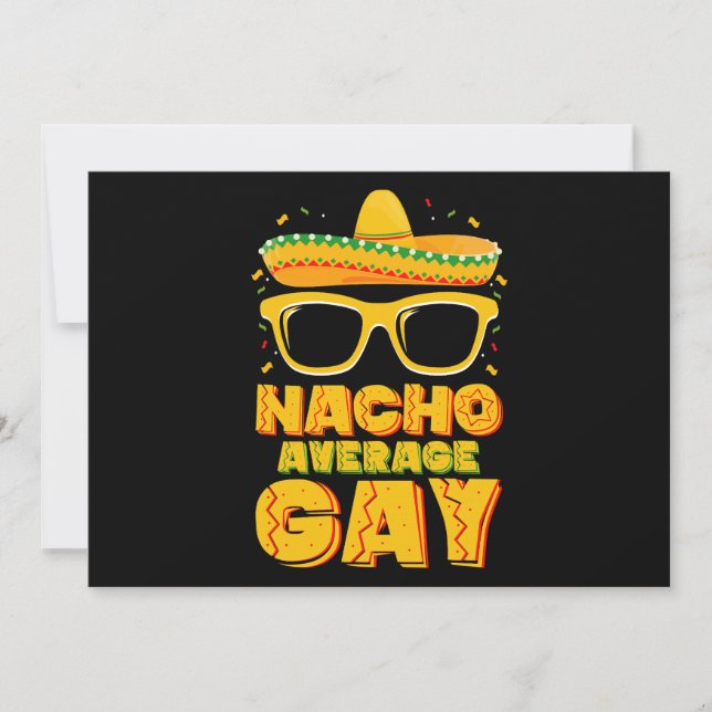 Nacho Average Gay Mexican LGBTQ Cinco de Mayo Inbjudningar (Framsida)